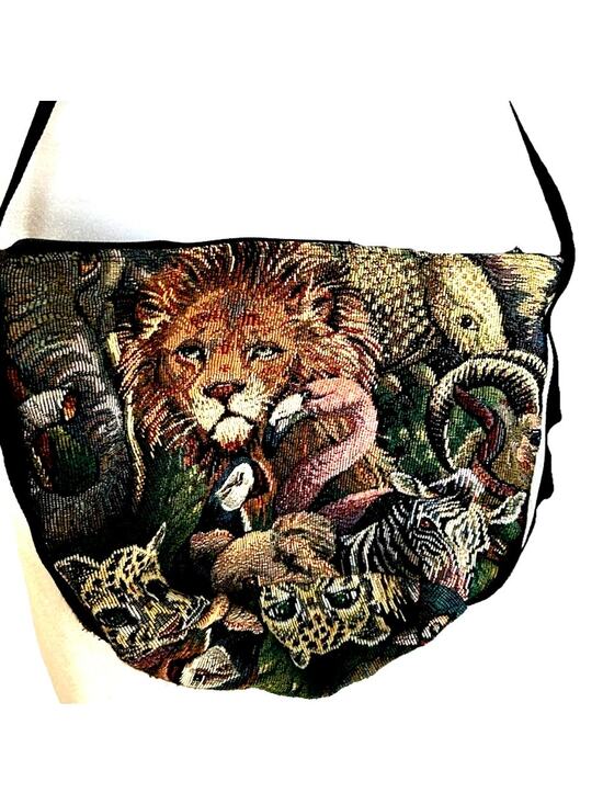 Unbranded Handbags - Animal Tapestry Purse Large Bag Fanny Pack Elephants Lions Boho Festival VTG